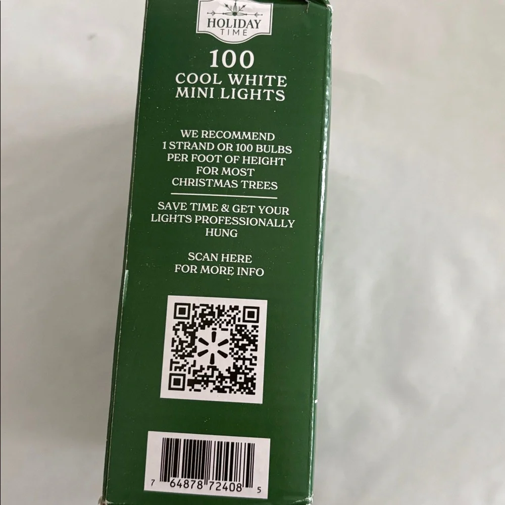 Holiday Time Festive cool white LED Lights 100 count indoor outdoor 9.5 ft New